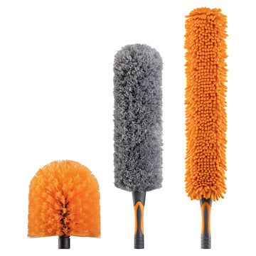 Extend-A-Reach Dusting Kit for Extension Pole or by Hand // Twist on Duster Cleaning Kit with 3 attachments (Pole Sold Separately)