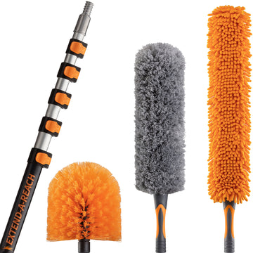 4-Piece High Reach Duster Kit with Extension Pole - The Ultimate Dusting Kit