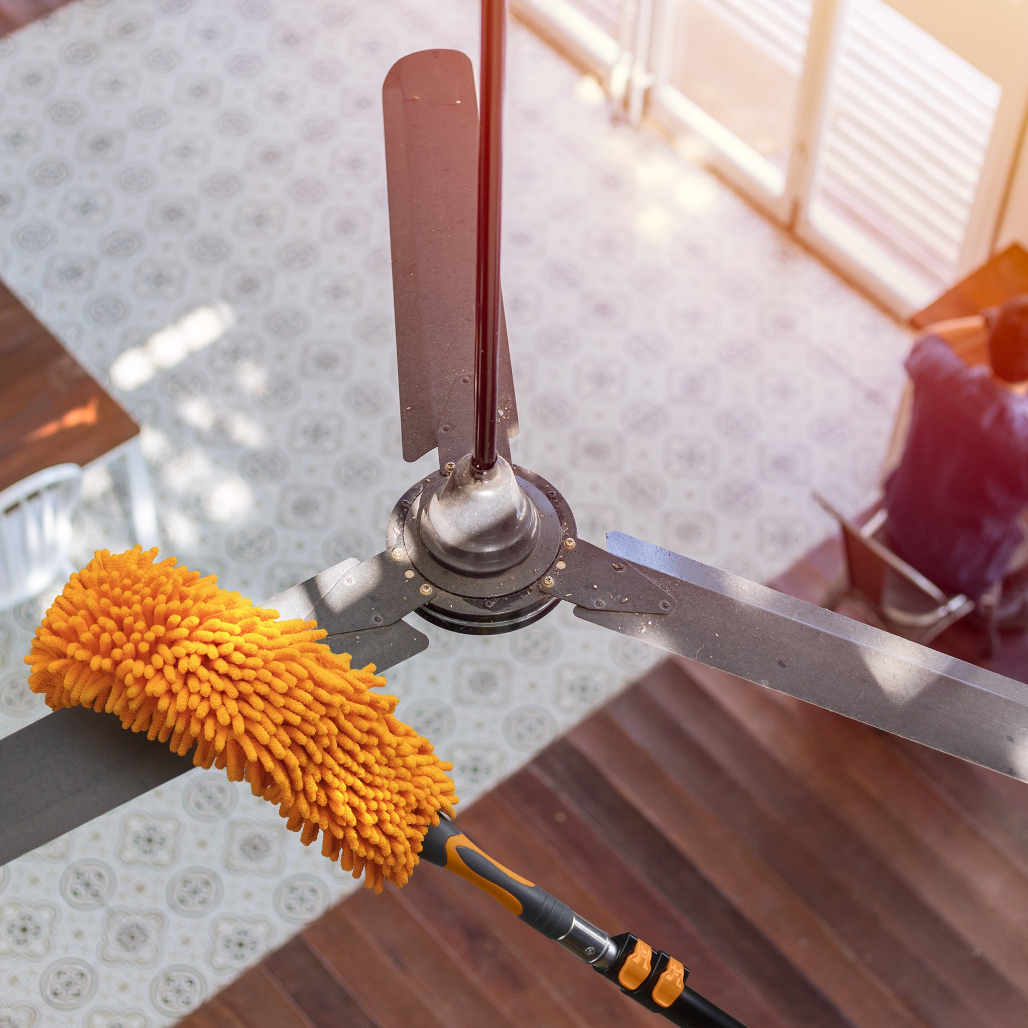 Extend-A-Reach high reach dusting and cleaning kit with dusters and window squeegee attachments for extension pole 12 feet 24 feet