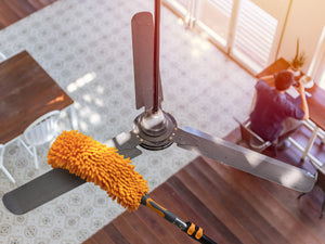 Extend-A-Reach high reach dusting and cleaning kit with dusters and window squeegee attachments for extension pole 12 feet 24 feet