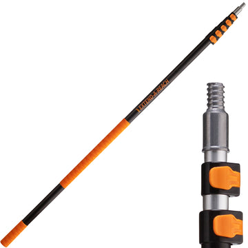 5-24 ft Long Telescopic Extension Pole with Universal Twist-on Metal Tip