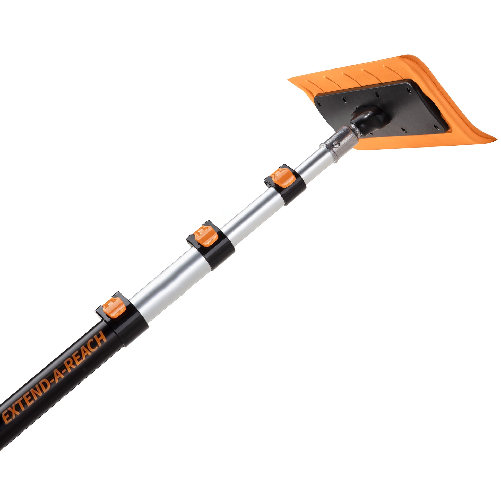 Extend-A-Reach 12 ft extension pole with snow broom for safe snow removal from solar panels and rooftops. Durable snow roof rake for pro results.