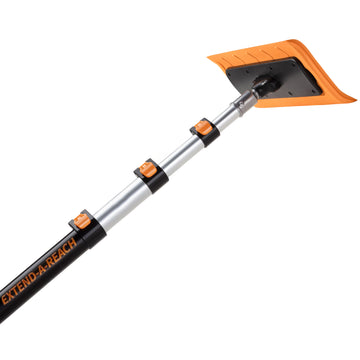 Extend-A-Reach 12 ft extension pole with snow broom for safe snow removal from solar panels and rooftops. Durable snow roof rake for pro results.