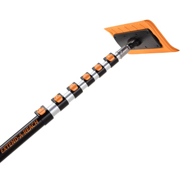 Extend-A-Reach 30 ft extension pole with snow broom for safe snow removal from solar panels and rooftops. Durable snow roof rake for pro results.