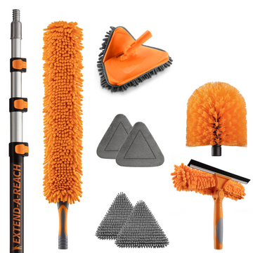 High Reach Duster Kit with Baseboard and Wall Washer Mop