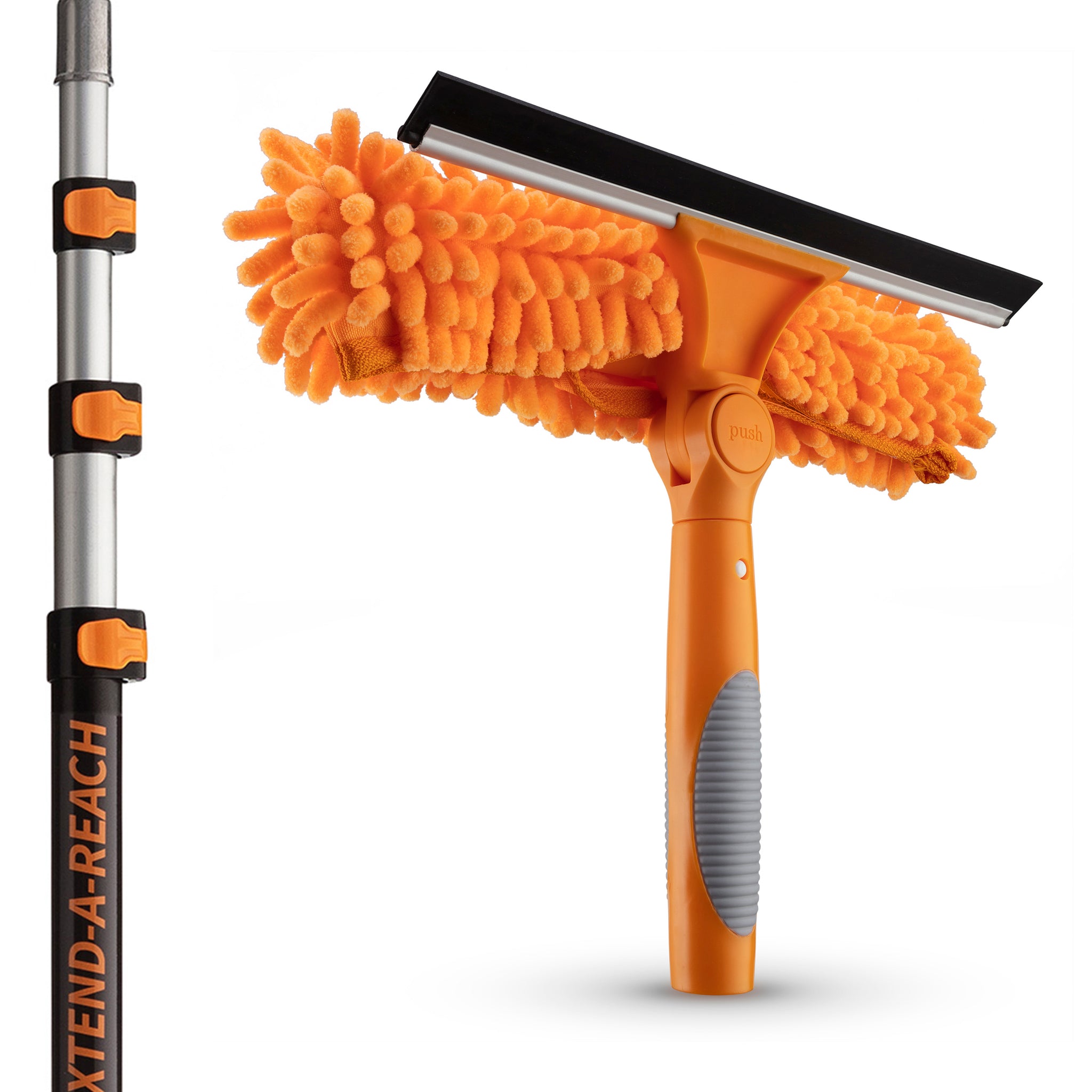Window Washing Squeegee Kit with Extension Pole // Window Cleaning Tool Combo with Telescopic Pole