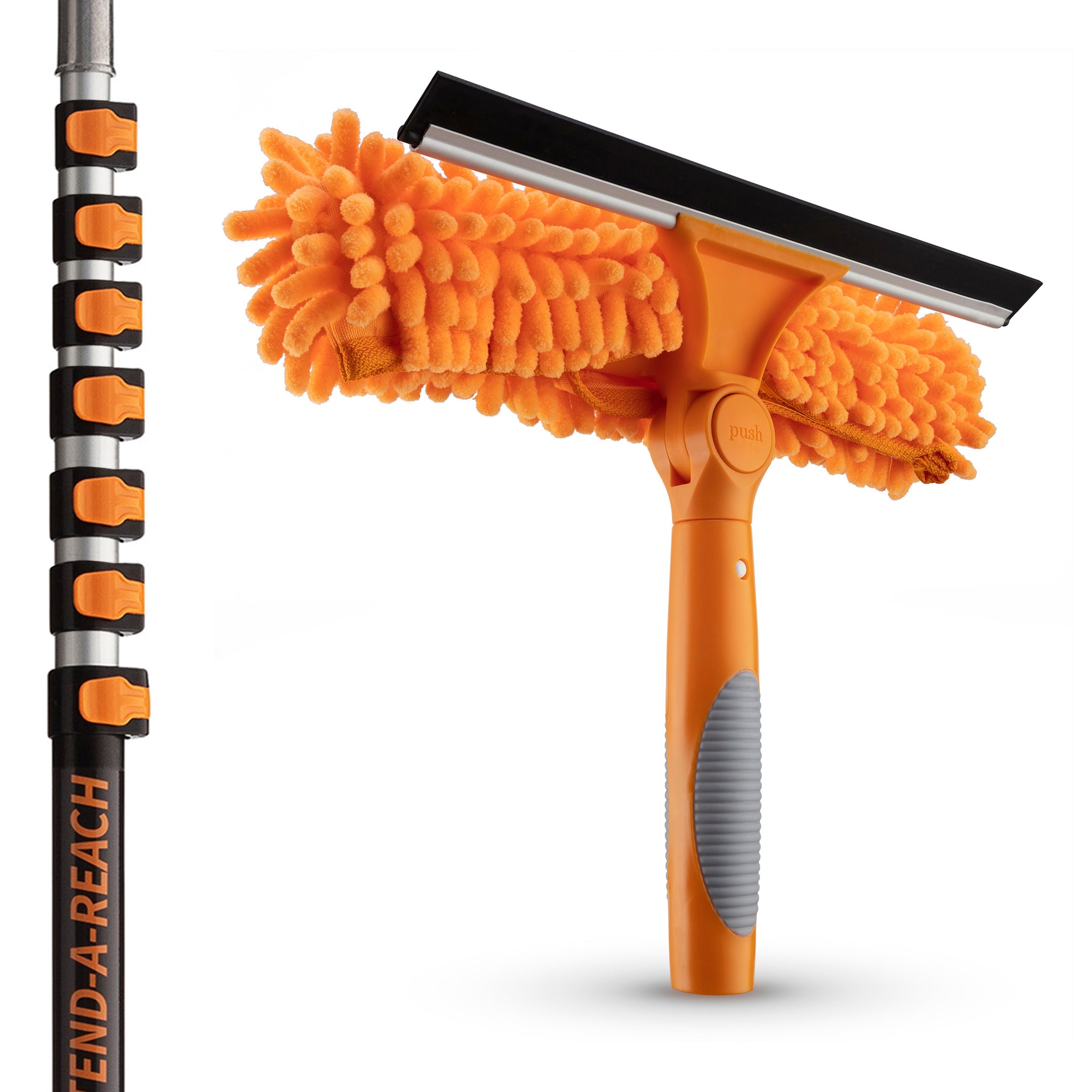 Window Washing Squeegee Kit with Extension Pole // Window Cleaning Tool Combo with Telescopic Pole