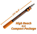 Extend-A-Reach extendable pole shown compact at 1.5 ft and fully extended to 3 ft, a versatile telescopic extension pole for home cleaning