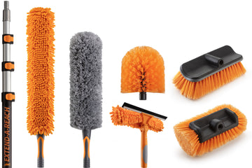 High Reach Telescoping Duster Kit and Vinyl Siding Brushes with Extension Pole