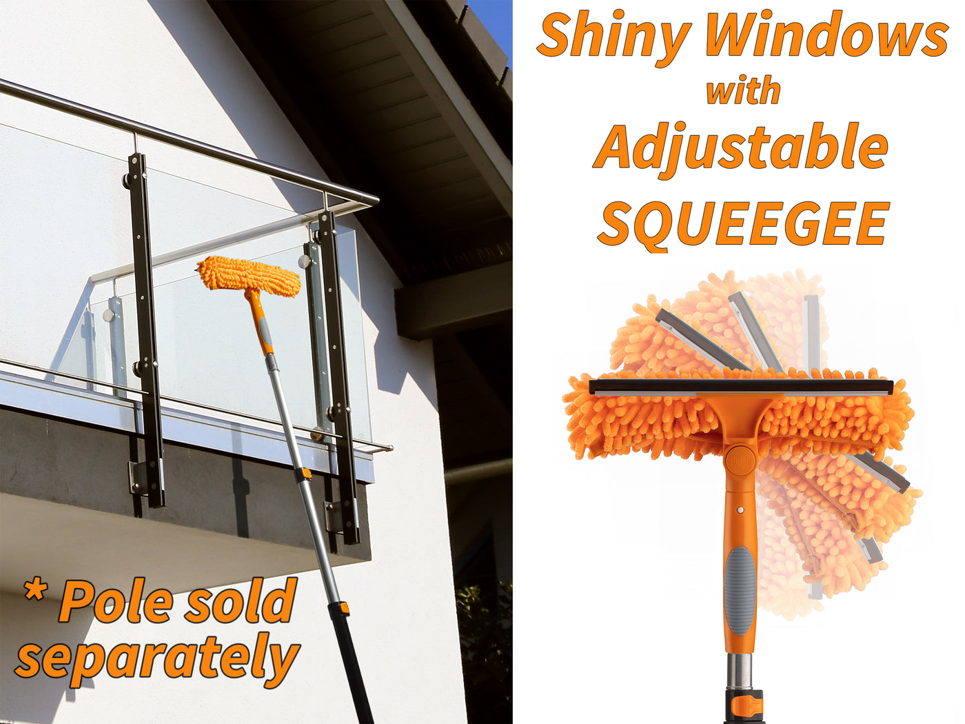 window cleaning squeegee brush with extension pole