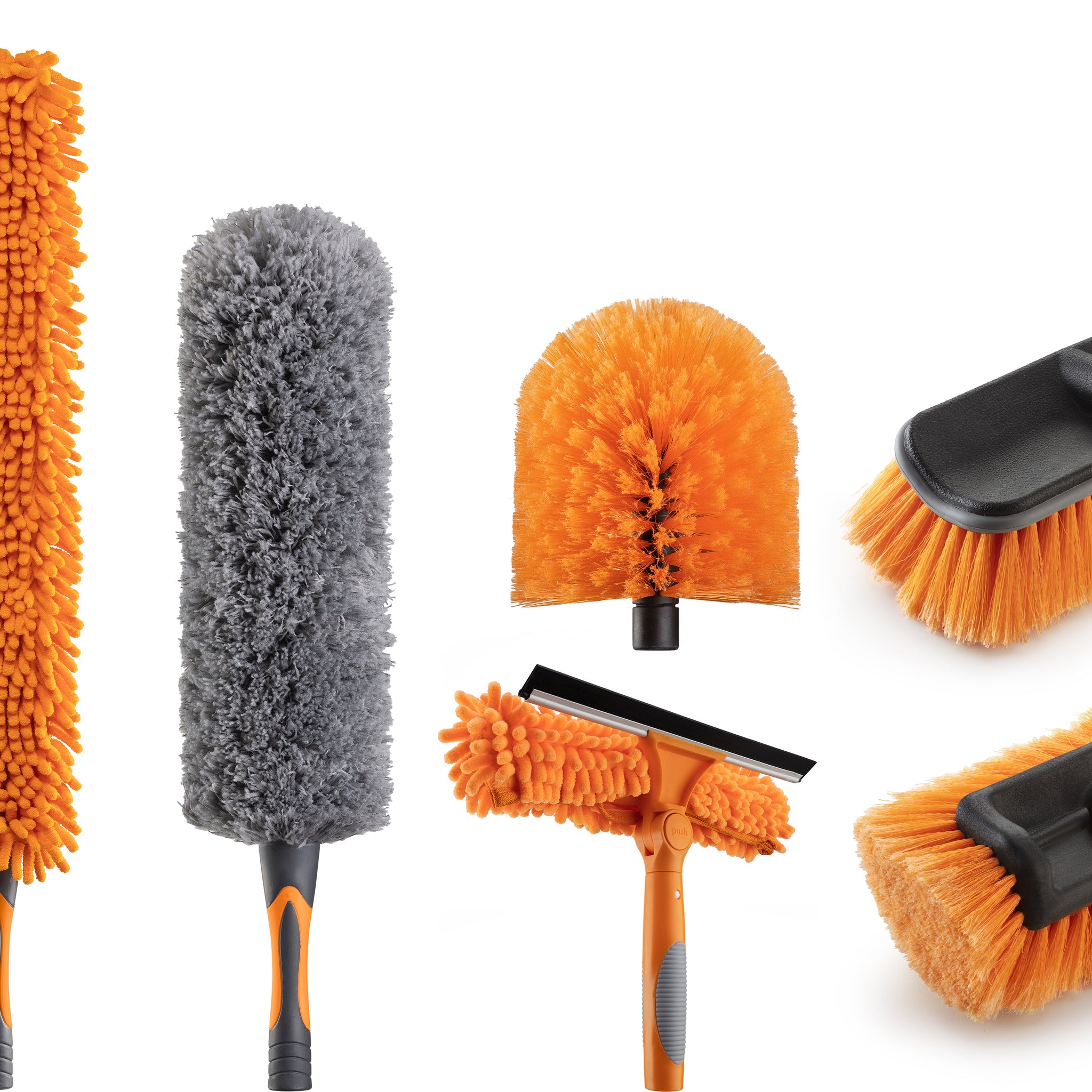 High Reach Telescoping Duster Kit and Vinyl Siding Brushes with Extension Pole