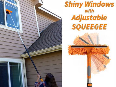 High Reach Telescoping Duster Kit and Vinyl Siding Brushes with Extension Pole