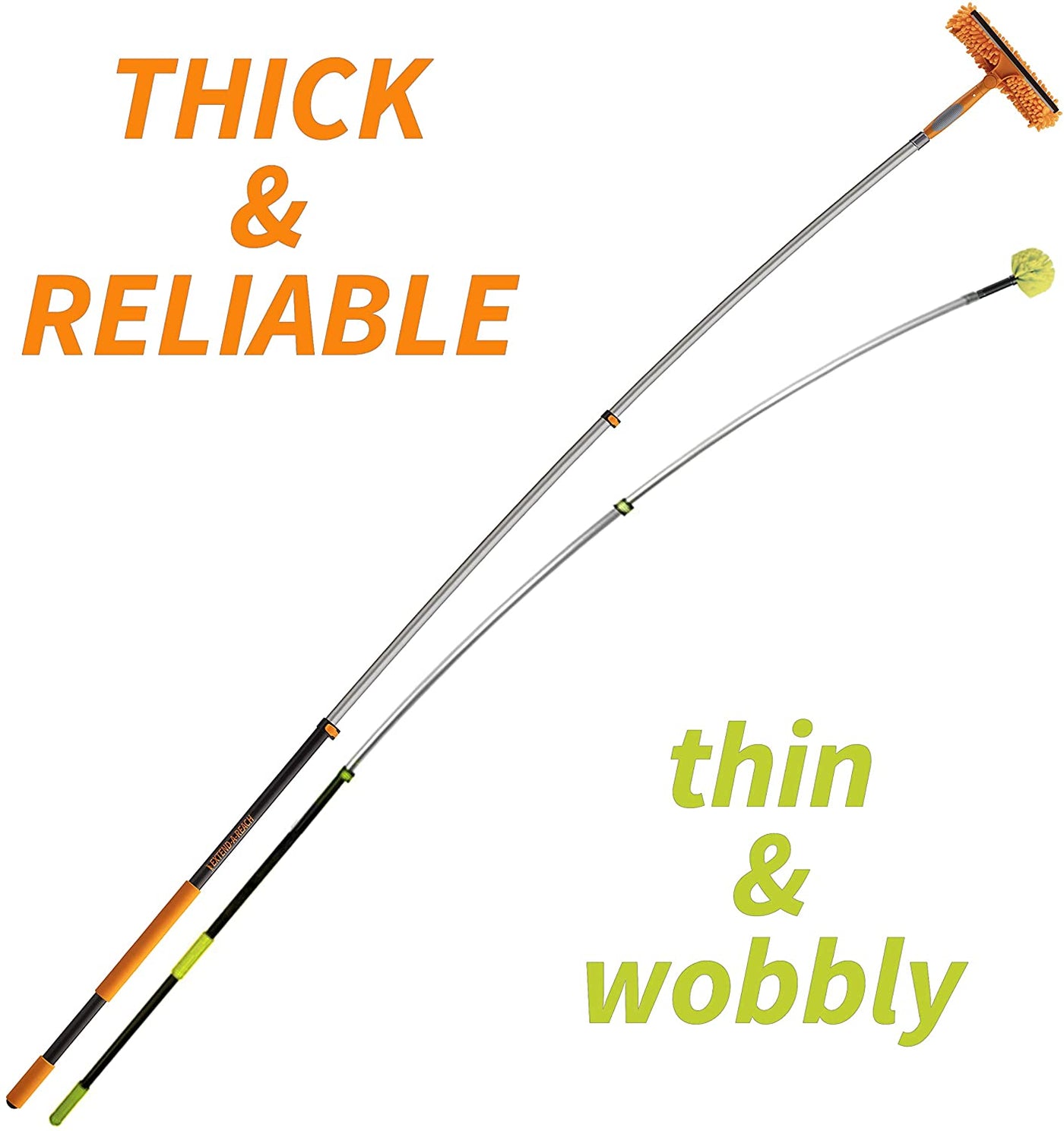 Window Washing Squeegee Kit with Extension Pole // Window Cleaning Tool Combo with Telescopic Pole