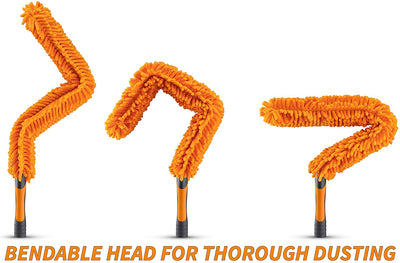 Flexible Fan Duster for Ceiling Fan with Extension Pole // Microfiber Ceiling Fan Blade Cleaner with Washable Fan Brush and Telescopic Pole