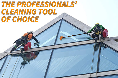 Window Washing Squeegee Kit with Extension Pole // Window Cleaning Tool Combo with Telescopic Pole