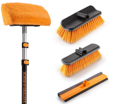 Exterior House Cleaning Brush Set with Extension Pole -The Ultimate Extension Scrub Brush Set