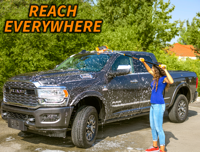 Car Wash Kit with 12 feet Extension Pole - The Ultimate Car, RV, Truck Washing Kit